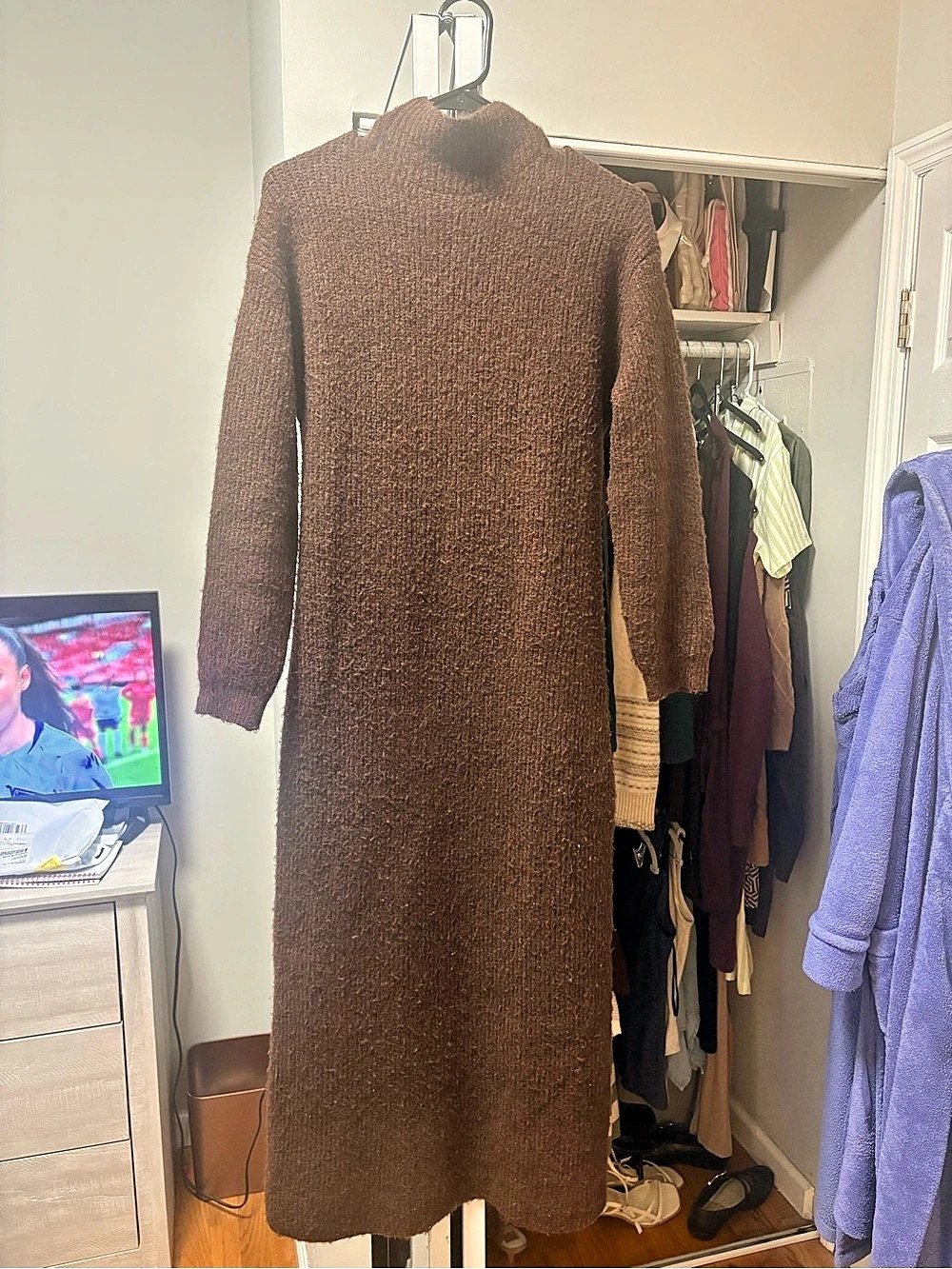 Kiara Knit Maxi Dress-Brown